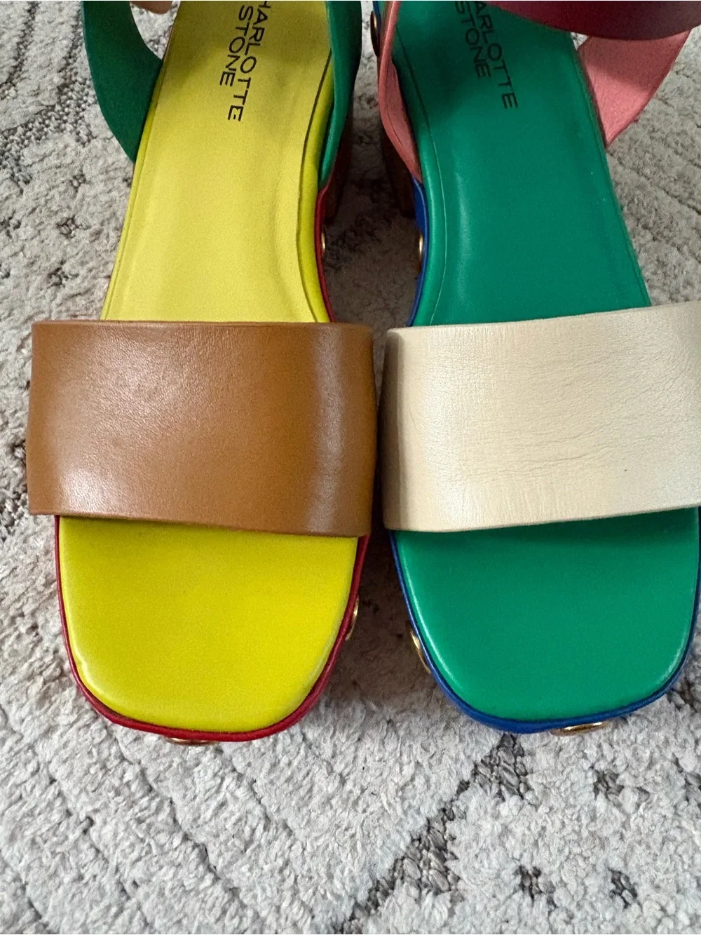 Charlotte Stone Allie Platform Sandals Size 8 Mutli Color